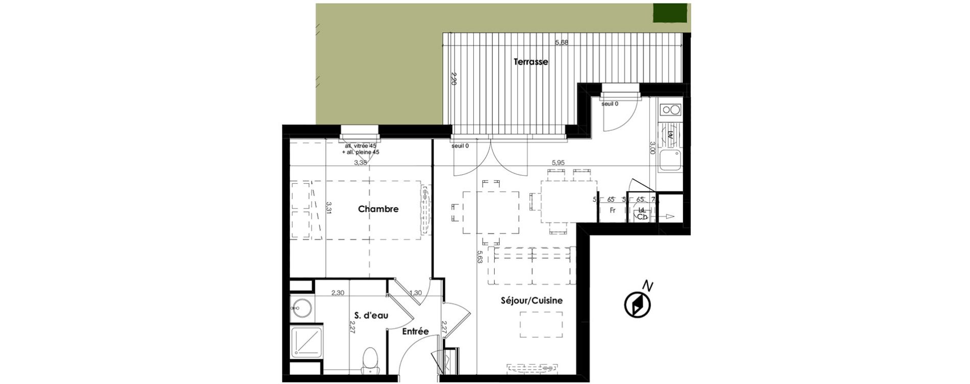 Appartement T2 de 43,83 m2 &agrave; Plaisance-Du-Touch Centre