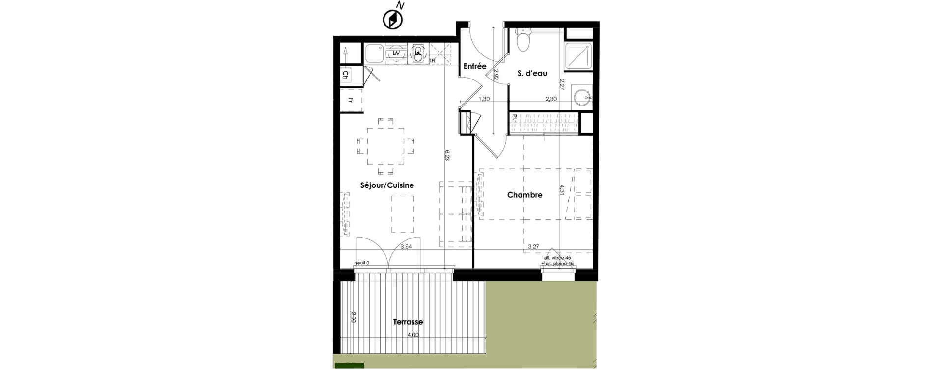 Appartement T2 de 43,37 m2 &agrave; Plaisance-Du-Touch Centre