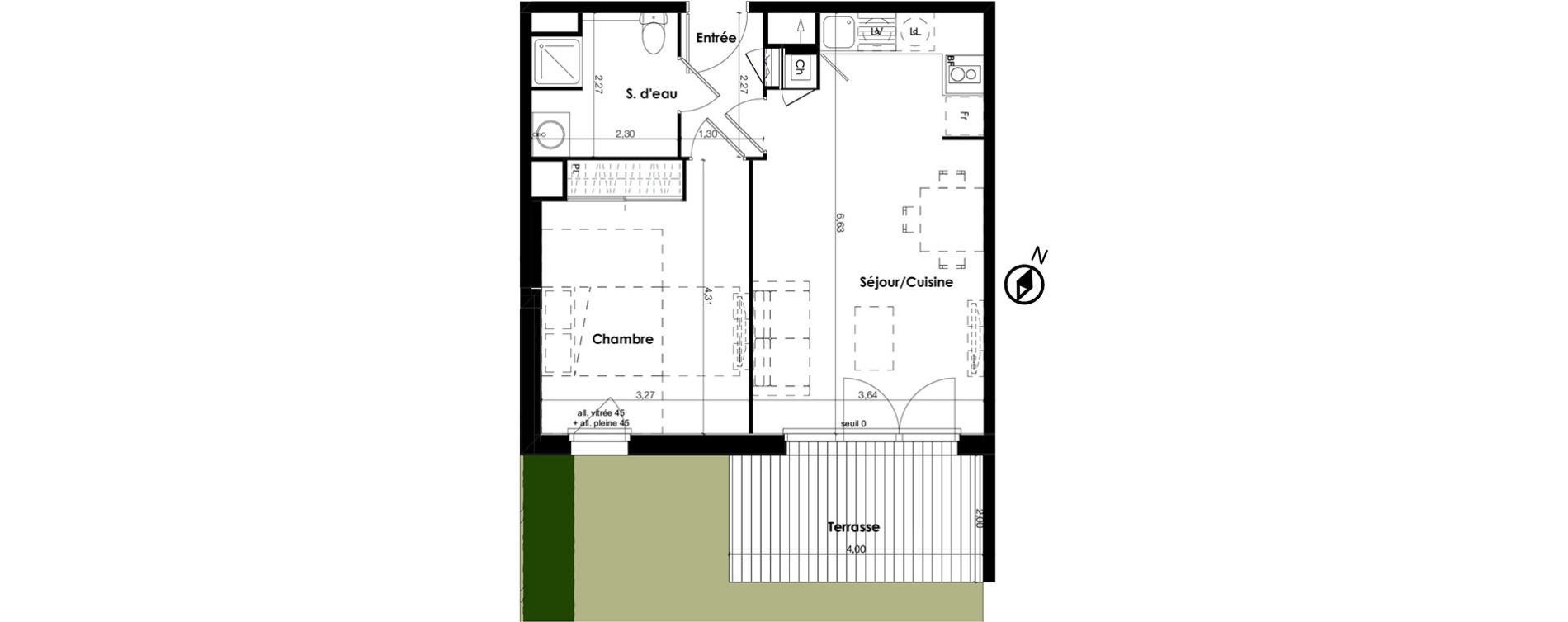 Appartement T2 de 44,49 m2 &agrave; Plaisance-Du-Touch Centre