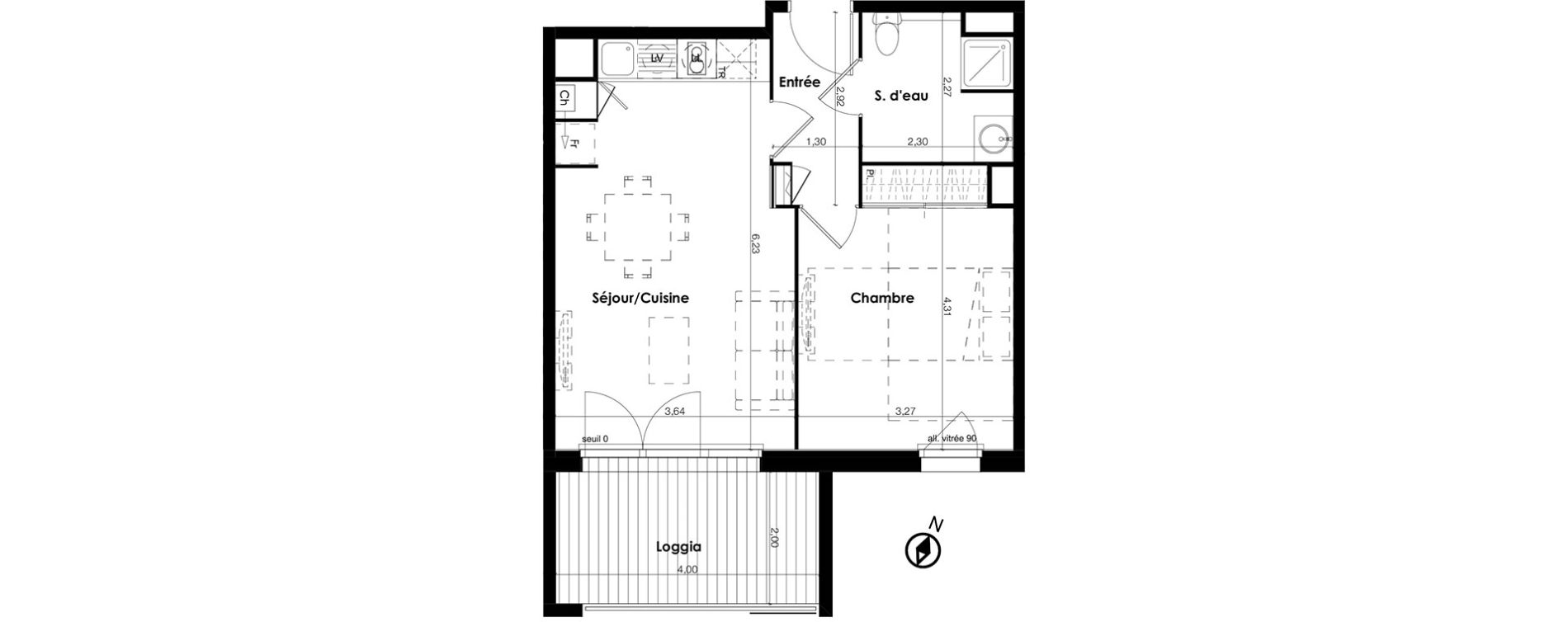 Appartement T2 de 46,73 m2 &agrave; Plaisance-Du-Touch Centre