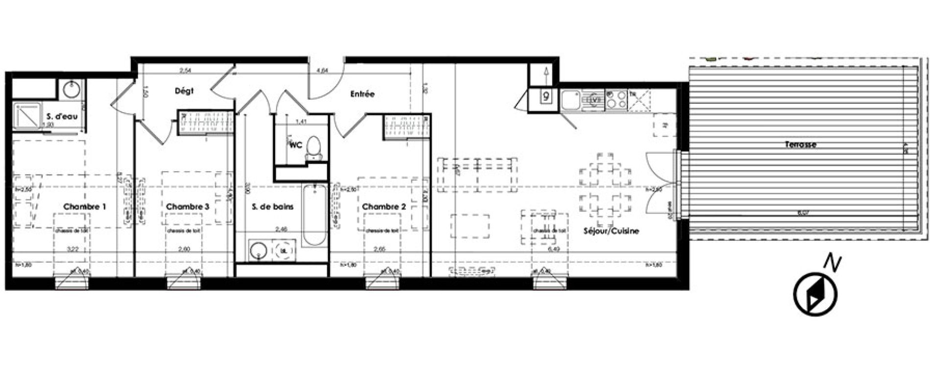 Appartement T4 de 85,71 m2 &agrave; Plaisance-Du-Touch Centre
