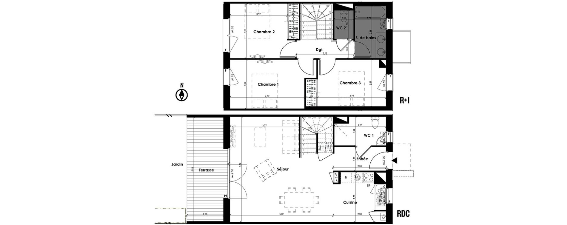 Appartement T4 de 87,61 m2 &agrave; Plaisance-Du-Touch Centre