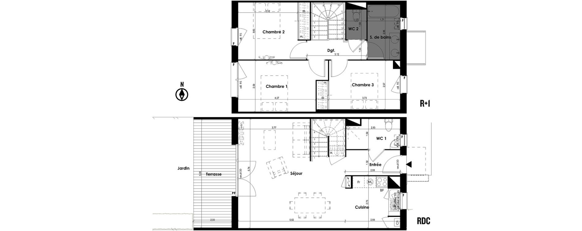 Appartement T4 de 87,61 m2 &agrave; Plaisance-Du-Touch Centre