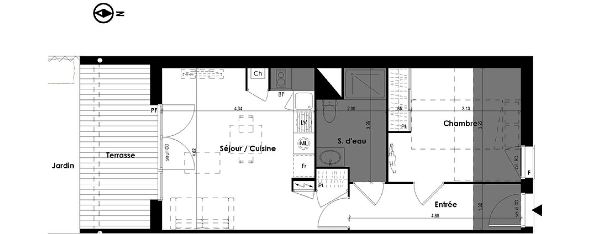 Appartement T2 de 45,43 m2 &agrave; Plaisance-Du-Touch Centre