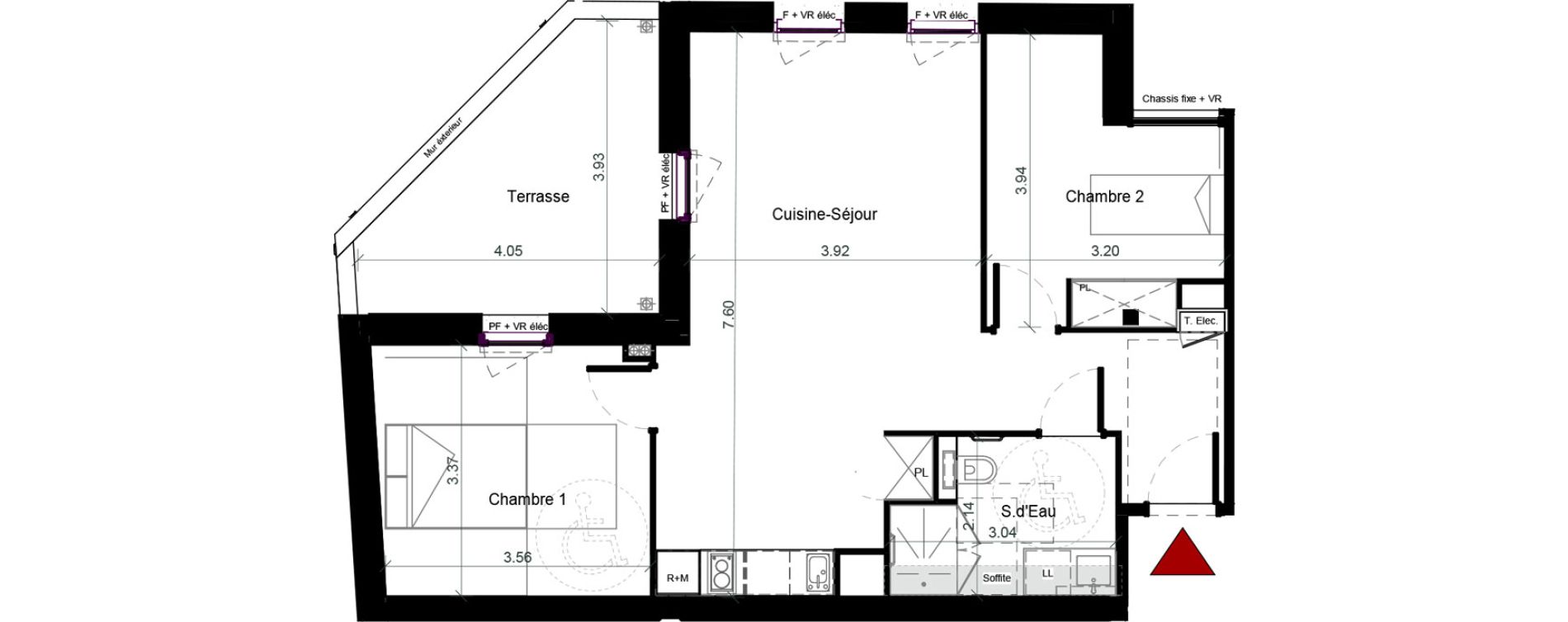 Appartement T3 meubl&eacute; de 62,08 m2 &agrave; Plaisance-Du-Touch Pyr&eacute;n&eacute;es - rivi&egrave;re