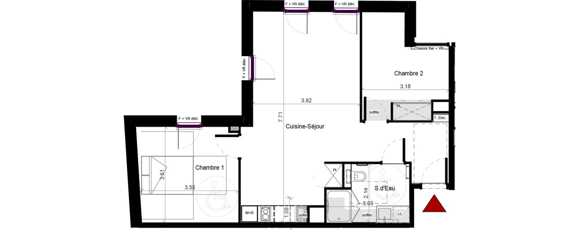 Appartement T3 meubl&eacute; de 63,21 m2 &agrave; Plaisance-Du-Touch Pyr&eacute;n&eacute;es - rivi&egrave;re