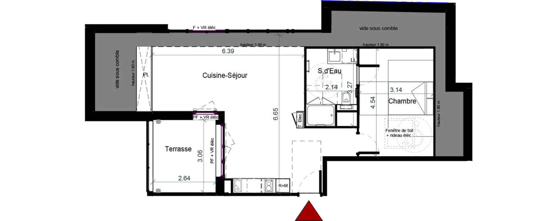 Appartement T2 meubl&eacute; de 52,74 m2 &agrave; Plaisance-Du-Touch Pyr&eacute;n&eacute;es - rivi&egrave;re