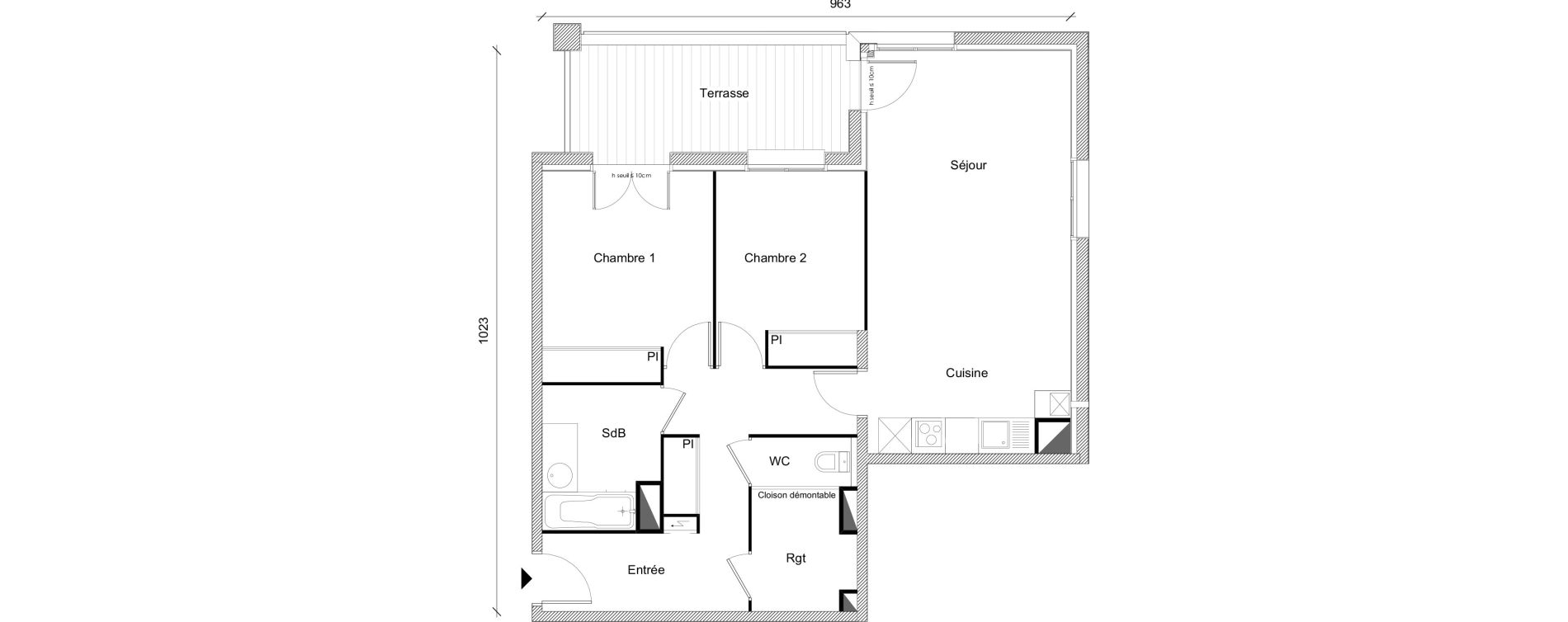 Appartement T3 de 71,18 m2 &agrave; Plaisance-Du-Touch Centre