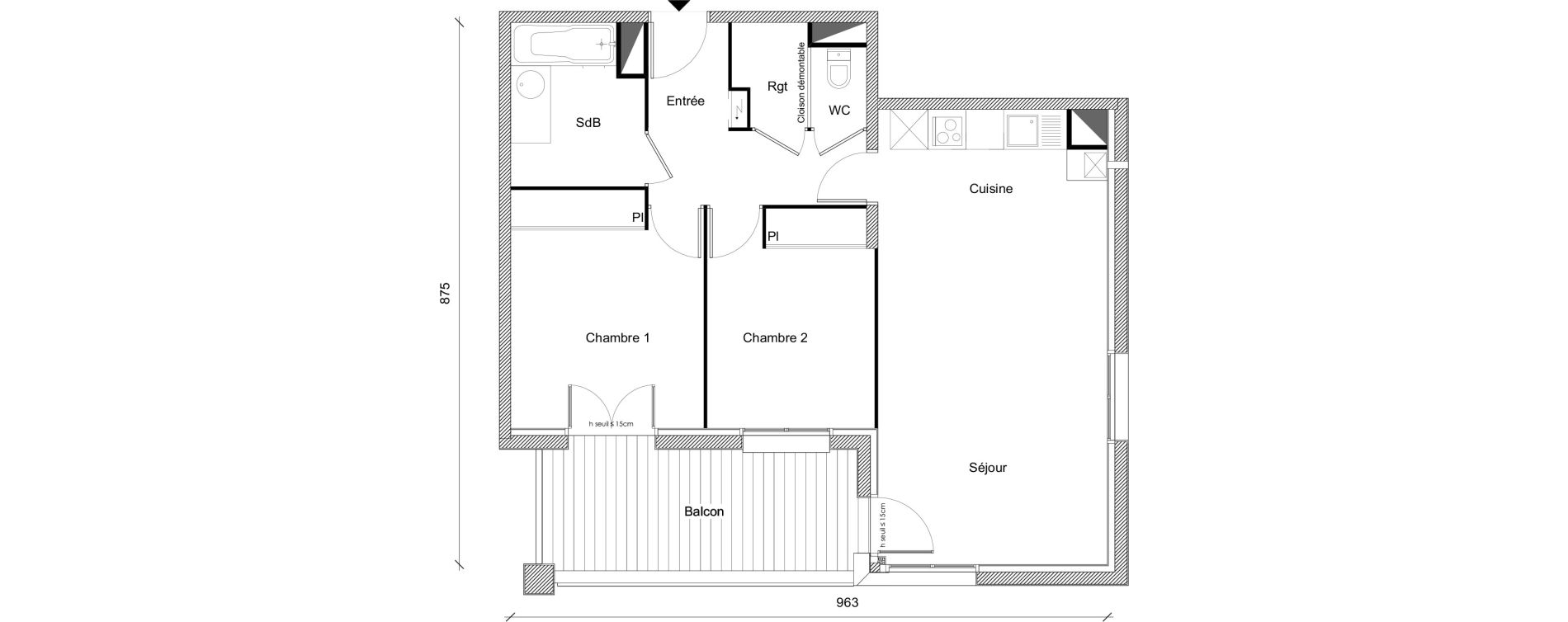 Appartement T3 de 62,93 m2 &agrave; Plaisance-Du-Touch Centre
