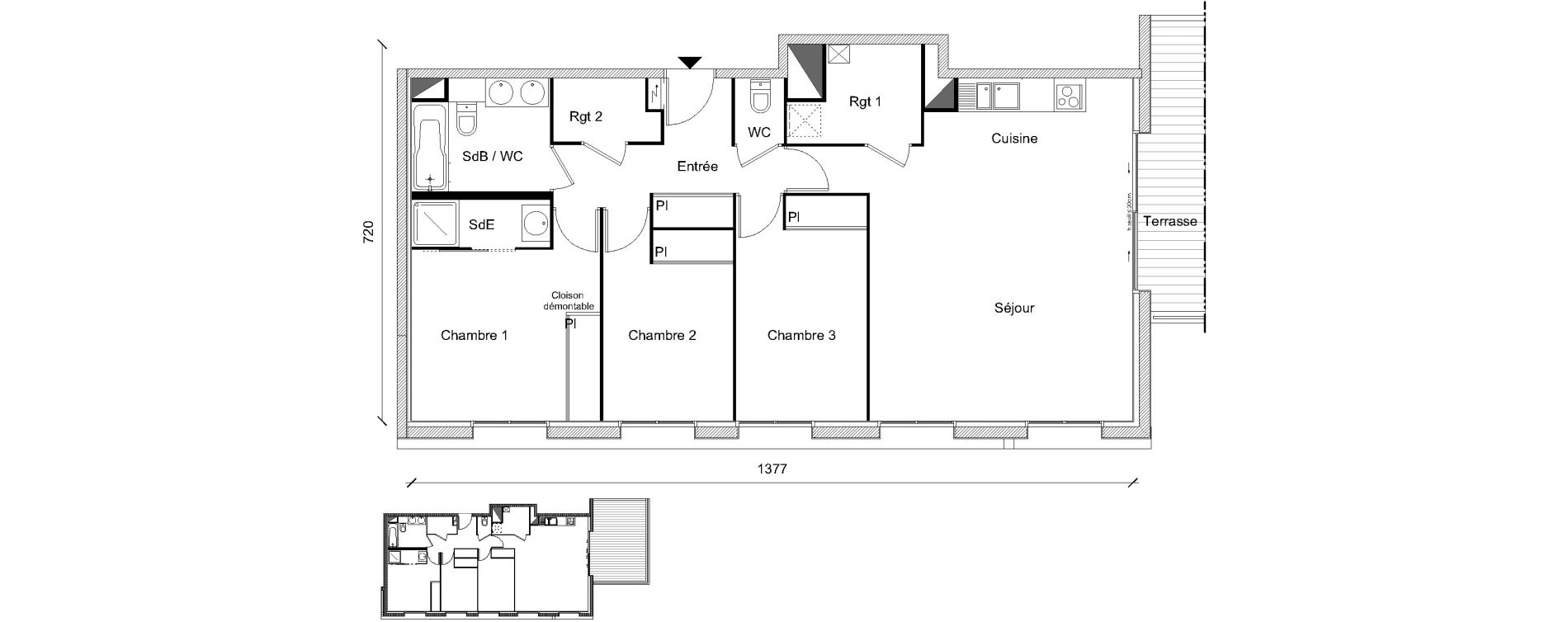 Appartement T4 de 87,75 m2 &agrave; Plaisance-Du-Touch Centre