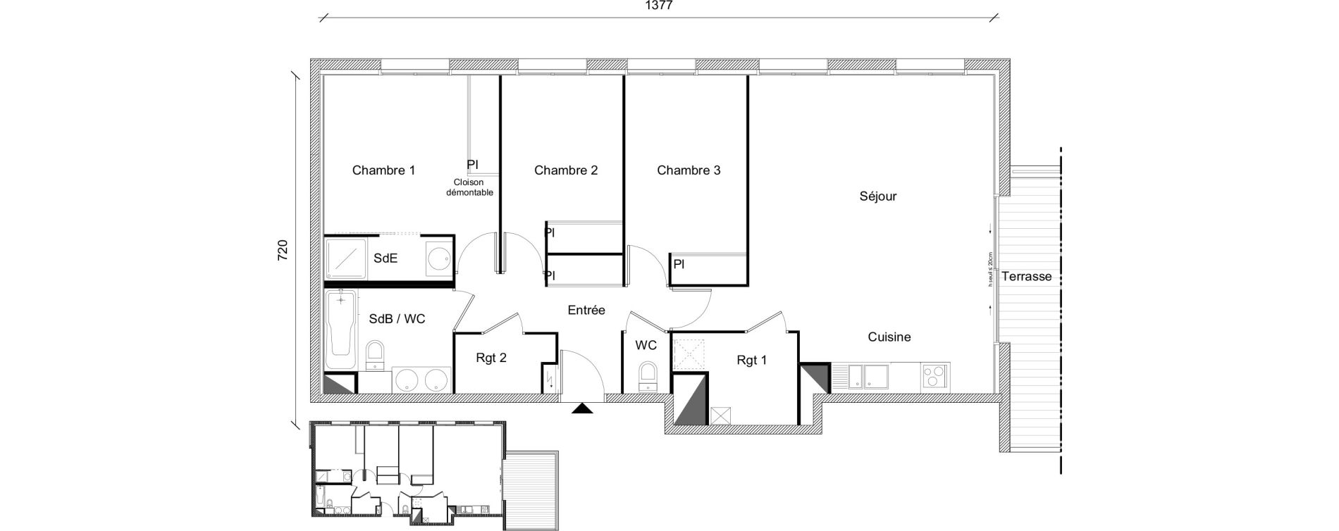 Appartement T4 de 87,75 m2 &agrave; Plaisance-Du-Touch Centre