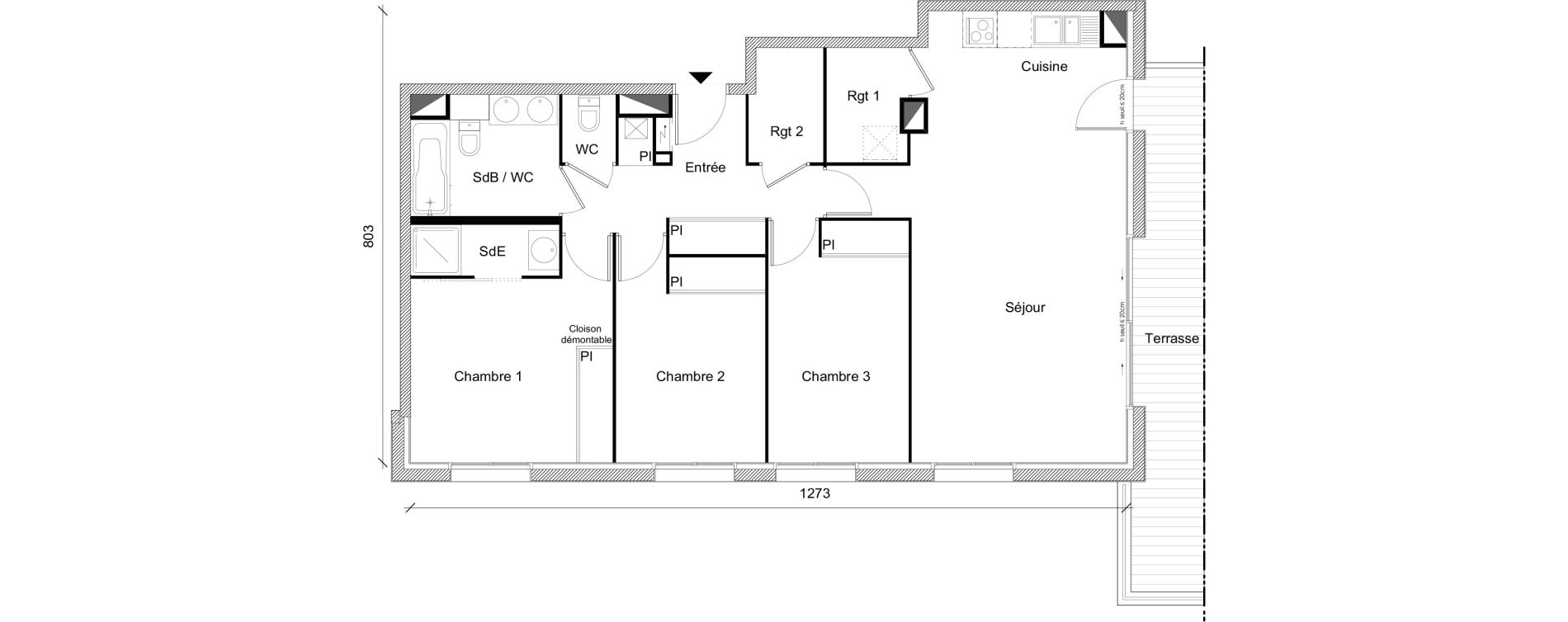 Appartement T4 de 87,21 m2 &agrave; Plaisance-Du-Touch Centre
