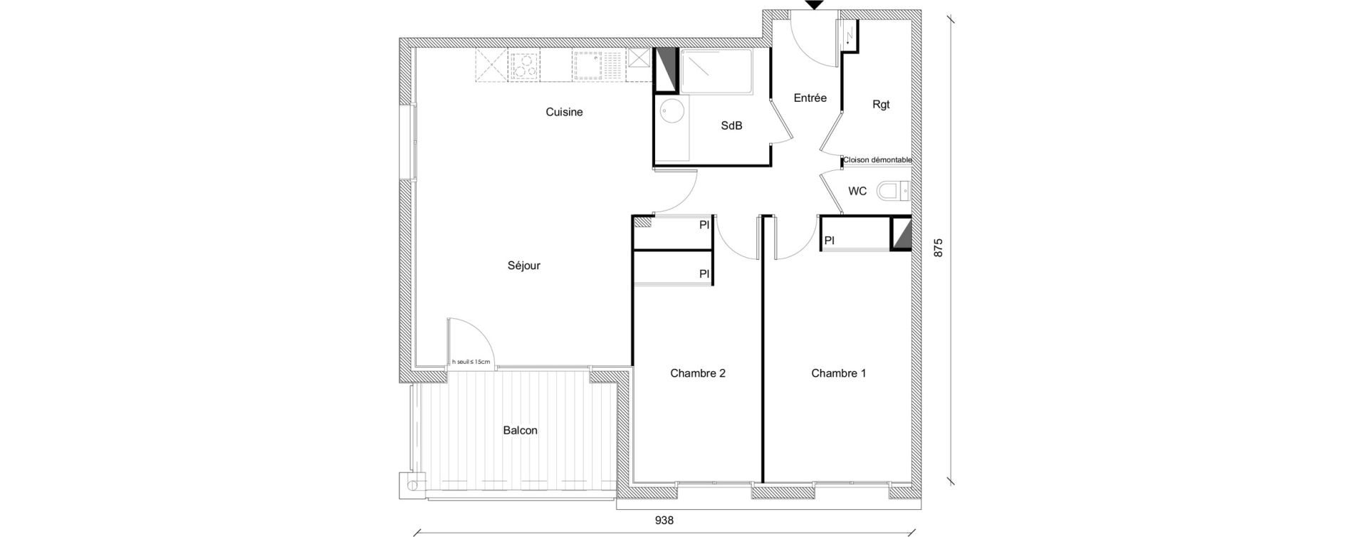 Appartement T3 de 67,18 m2 &agrave; Plaisance-Du-Touch Centre