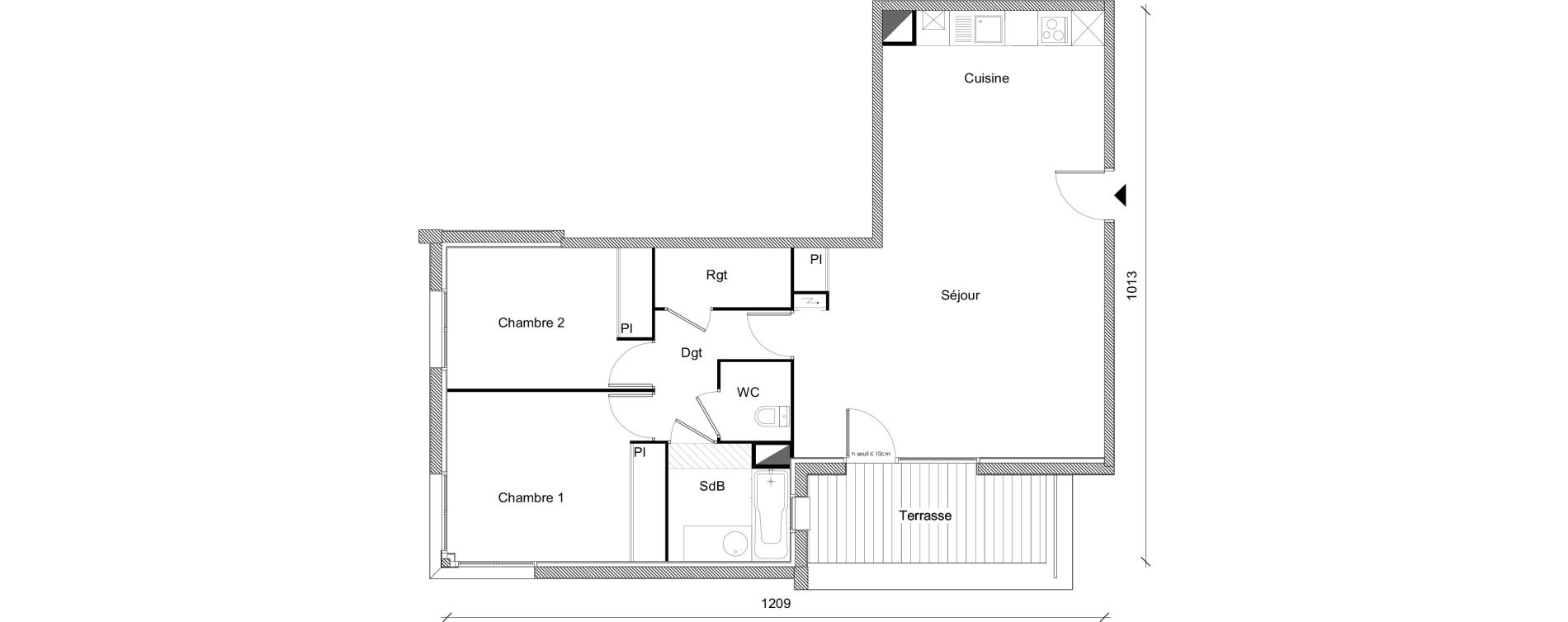 Appartement T3 de 74,41 m2 &agrave; Plaisance-Du-Touch Centre