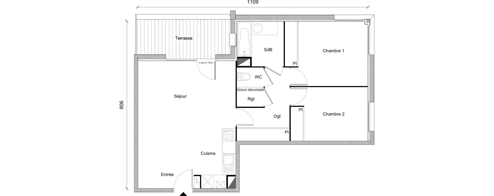 Appartement T3 de 63,69 m2 &agrave; Plaisance-Du-Touch Centre