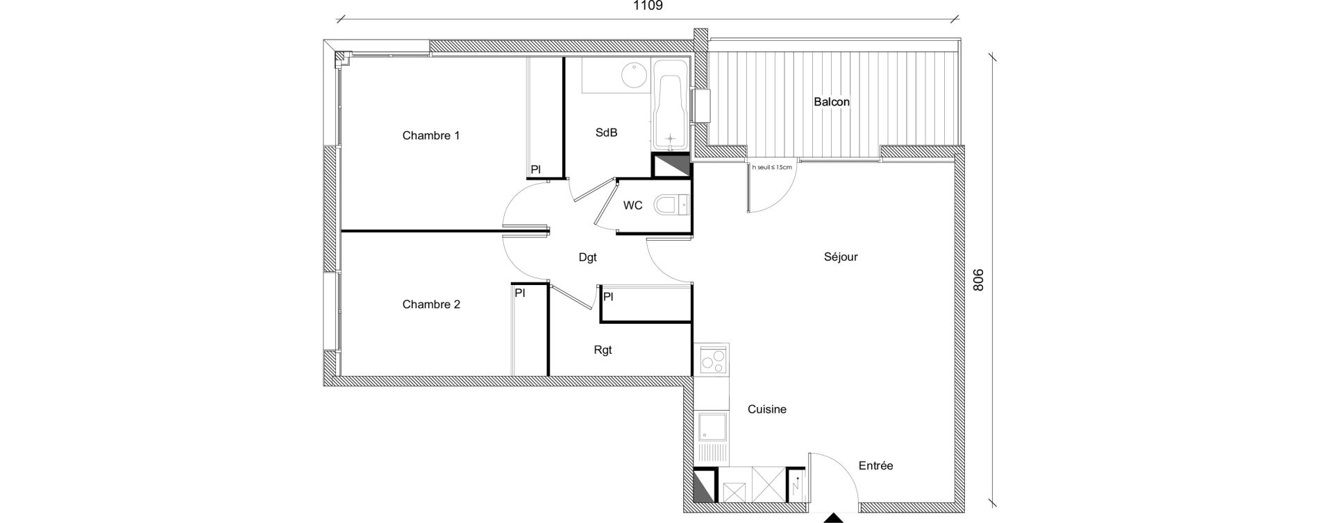 Appartement T3 de 63,64 m2 &agrave; Plaisance-Du-Touch Centre