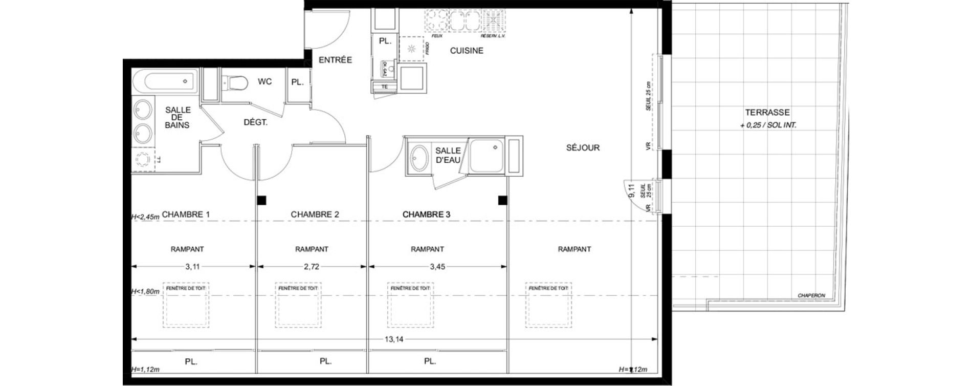 Appartement T4 de 83,68 m2 &agrave; Plaisance-Du-Touch Pyr&eacute;n&eacute;es - rivi&egrave;re