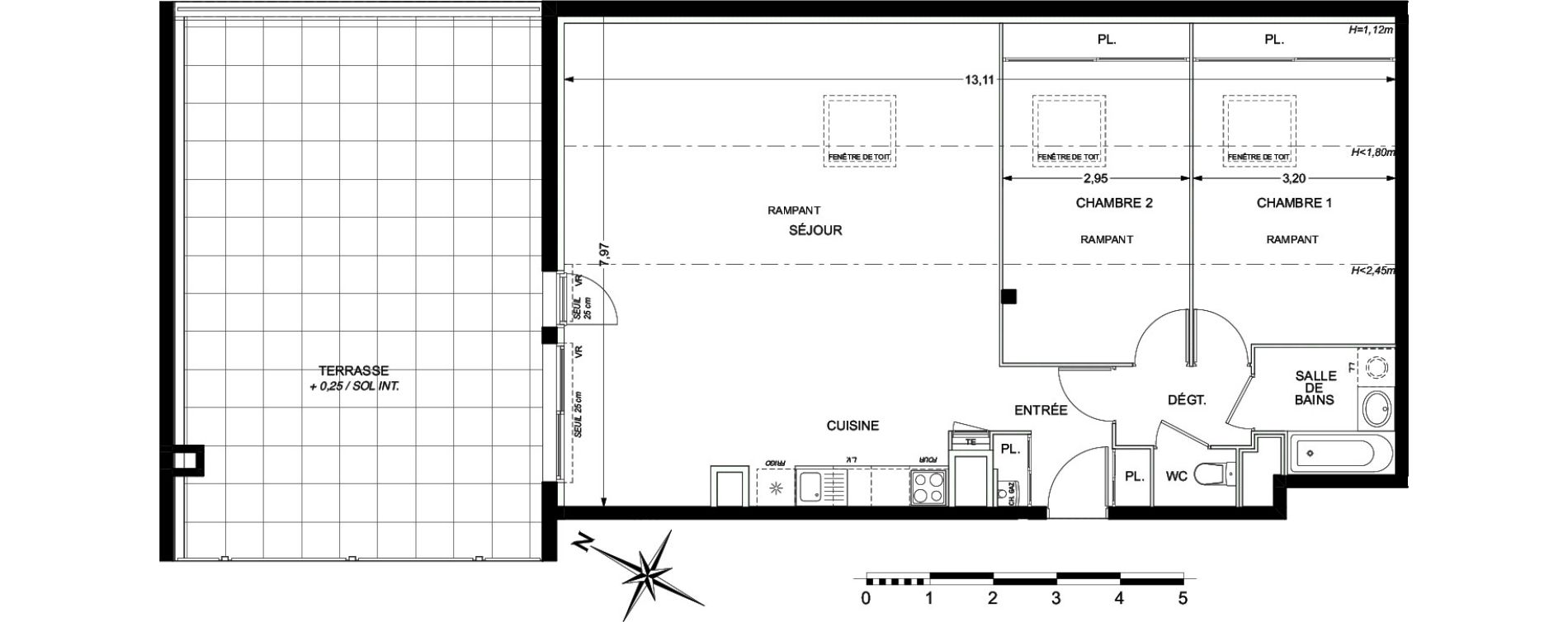 Appartement T3 de 70,46 m2 &agrave; Plaisance-Du-Touch Pyr&eacute;n&eacute;es - rivi&egrave;re