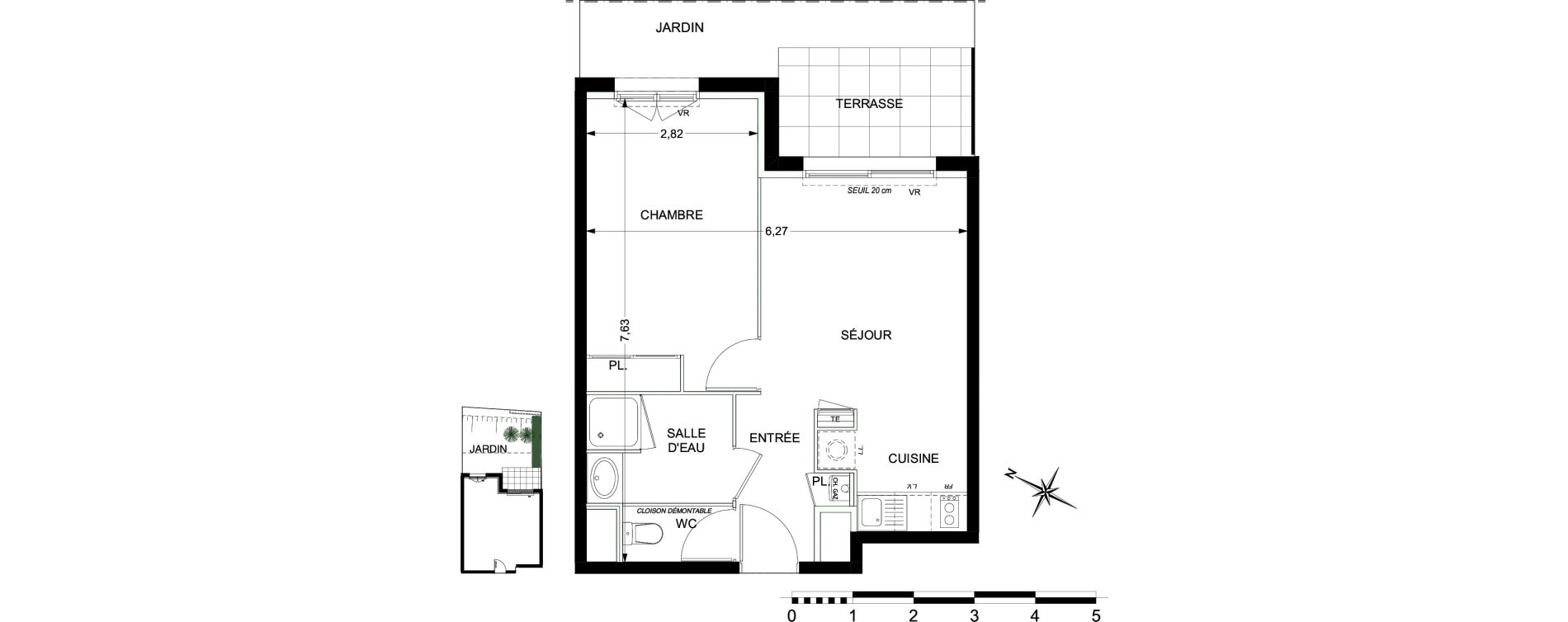 Appartement T2 de 40,11 m2 &agrave; Plaisance-Du-Touch Pyr&eacute;n&eacute;es - rivi&egrave;re