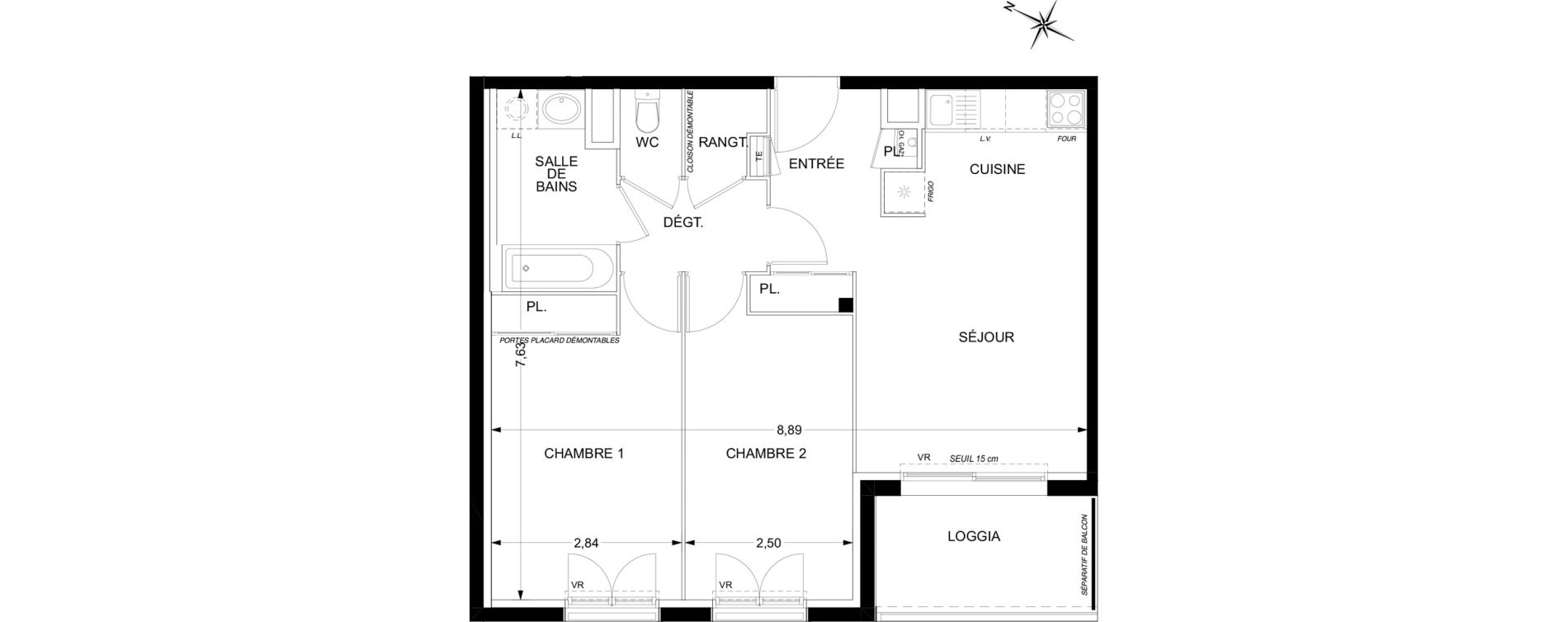 Appartement T3 de 58,29 m2 &agrave; Plaisance-Du-Touch Pyr&eacute;n&eacute;es - rivi&egrave;re