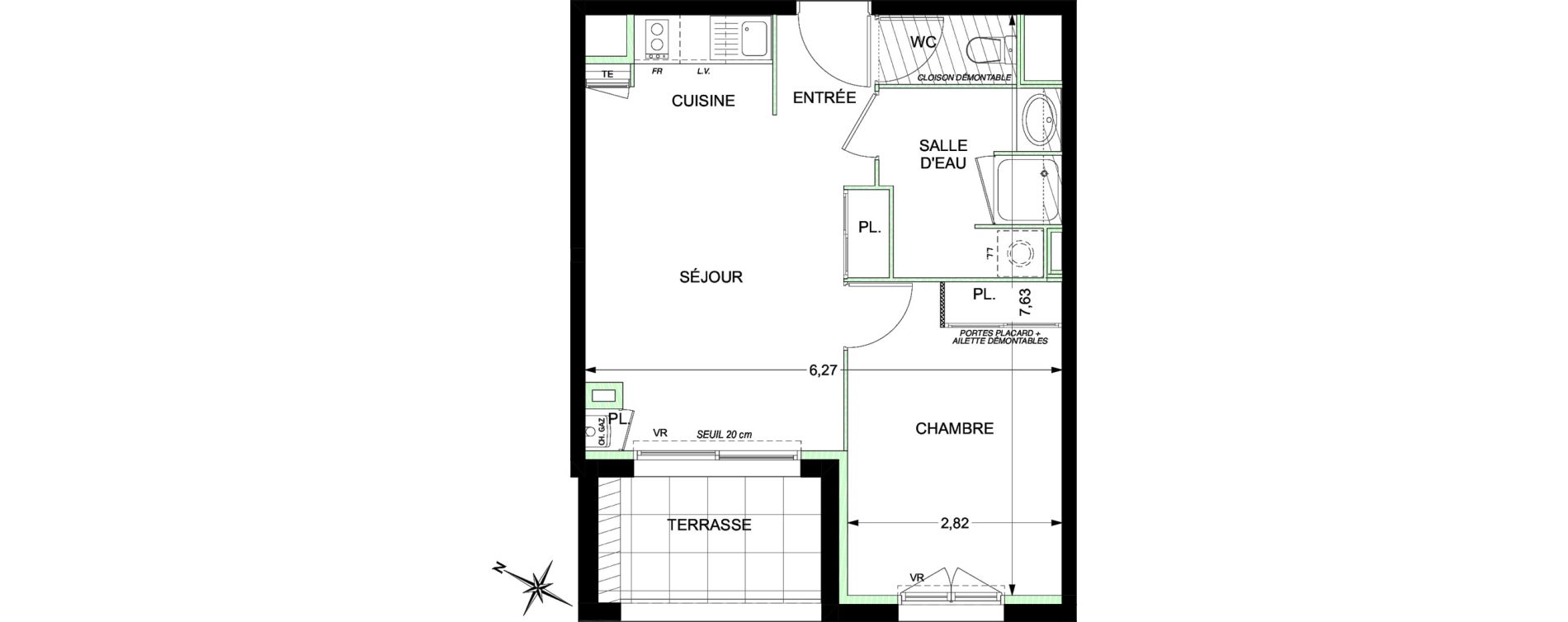 Appartement T2 de 38,85 m2 &agrave; Plaisance-Du-Touch Pyr&eacute;n&eacute;es - rivi&egrave;re