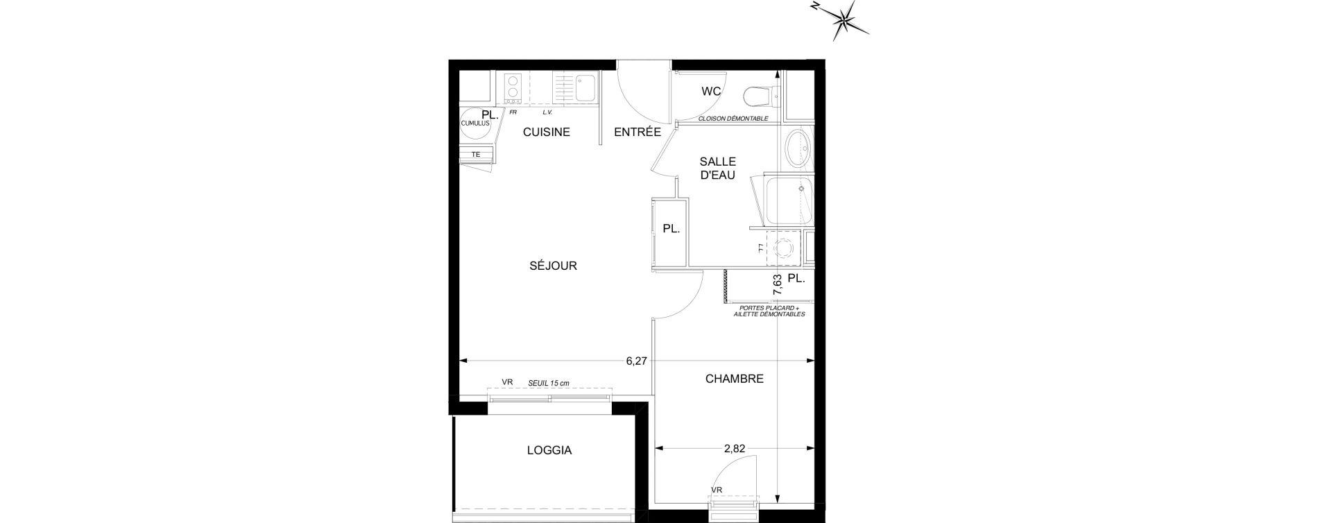 Appartement T2 de 38,99 m2 &agrave; Plaisance-Du-Touch Pyr&eacute;n&eacute;es - rivi&egrave;re