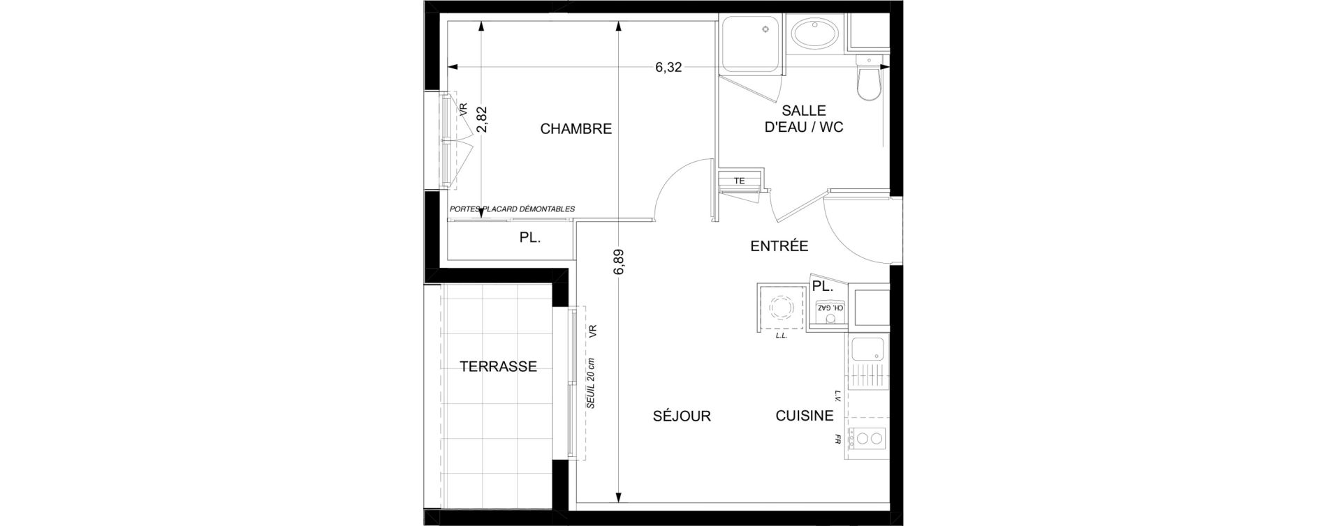 Appartement T2 de 35,71 m2 &agrave; Plaisance-Du-Touch Pyr&eacute;n&eacute;es - rivi&egrave;re