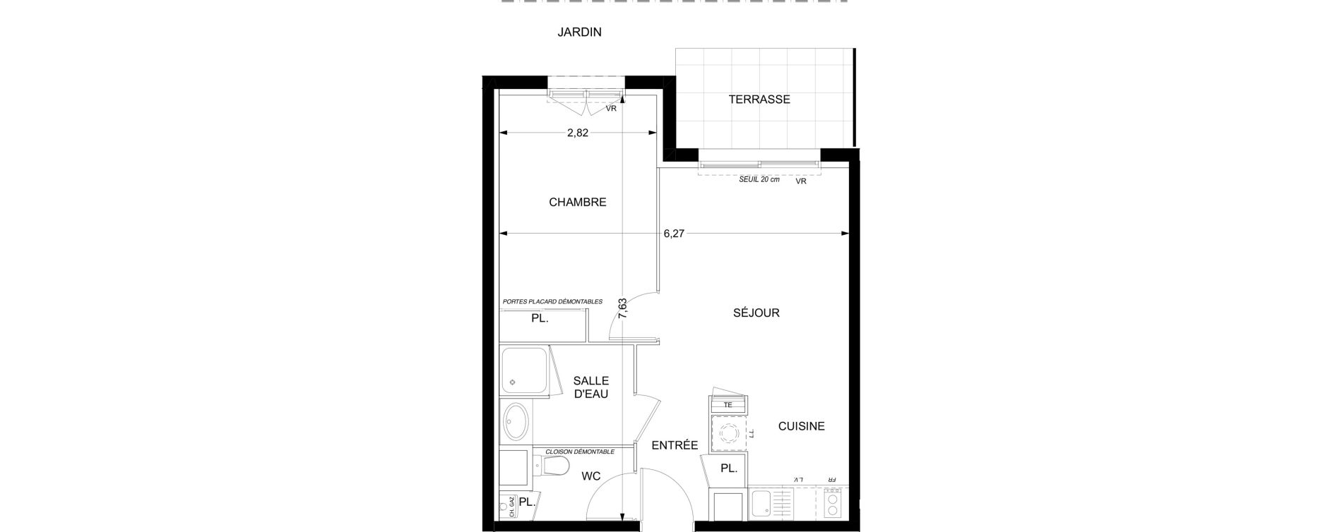 Appartement T2 de 41,34 m2 &agrave; Plaisance-Du-Touch Pyr&eacute;n&eacute;es - rivi&egrave;re