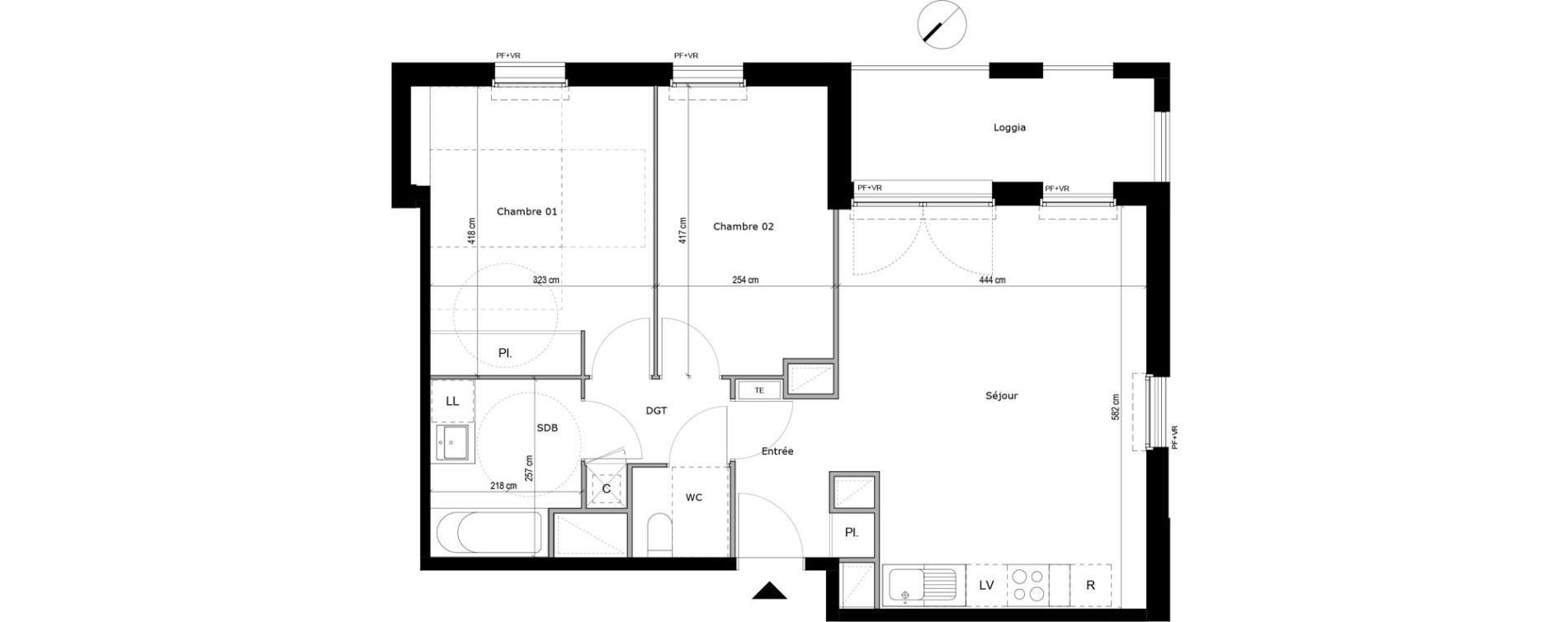 Appartement T3 de 62,53 m2 &agrave; Portet-Sur-Garonne Centre