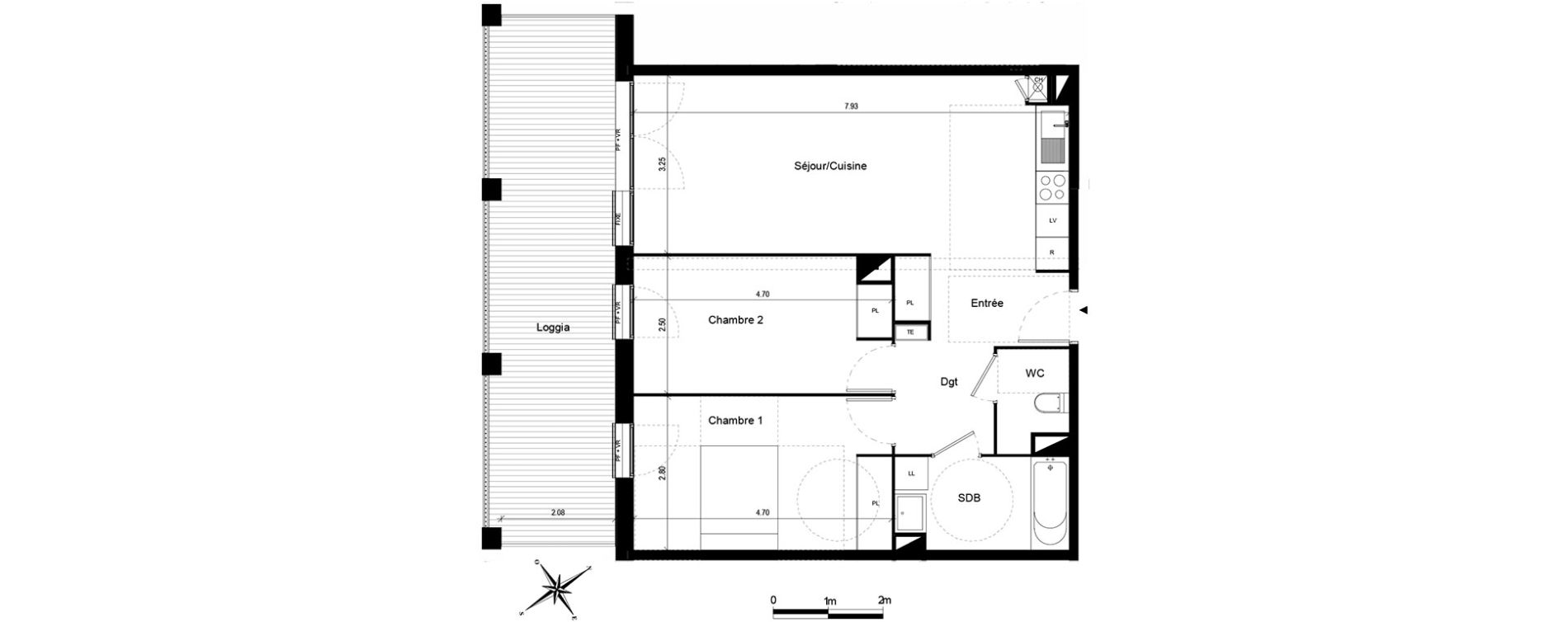 Appartement T3 de 66,28 m2 &agrave; Quint-Fonsegrives Centre