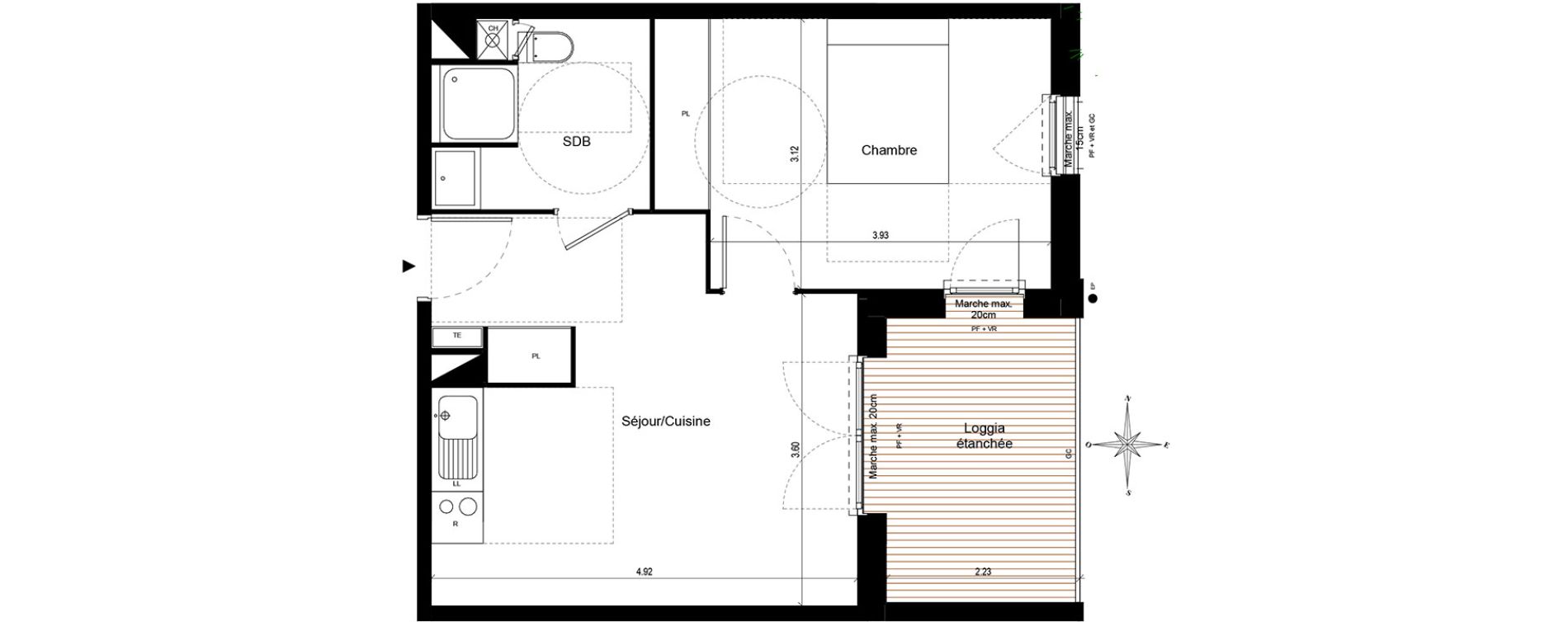 Appartement T2 de 38,83 m2 &agrave; Quint-Fonsegrives Centre