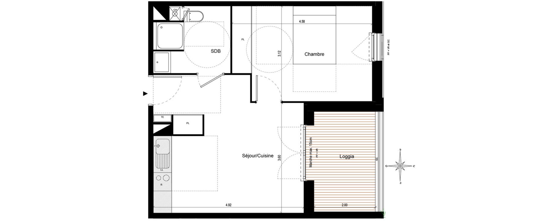 Appartement T2 de 39,33 m2 &agrave; Quint-Fonsegrives Centre