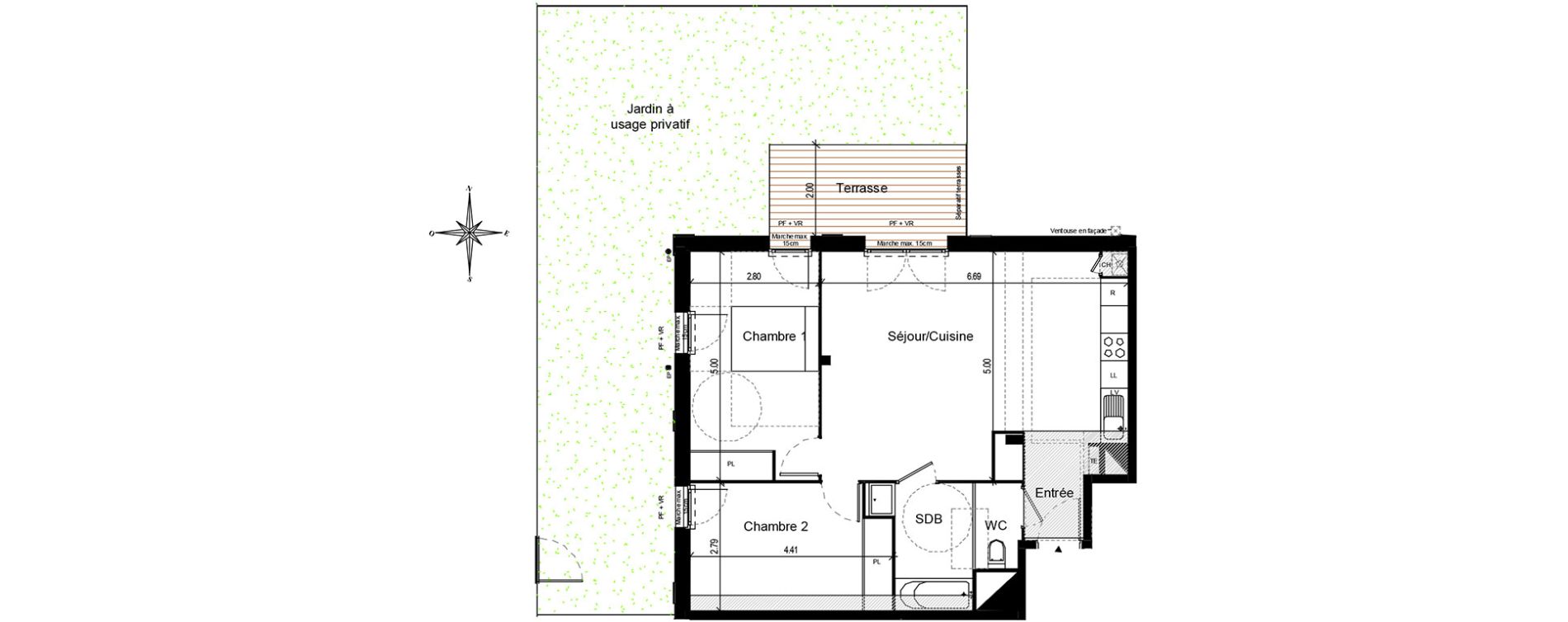 Appartement T3 de 66,22 m2 &agrave; Quint-Fonsegrives Centre