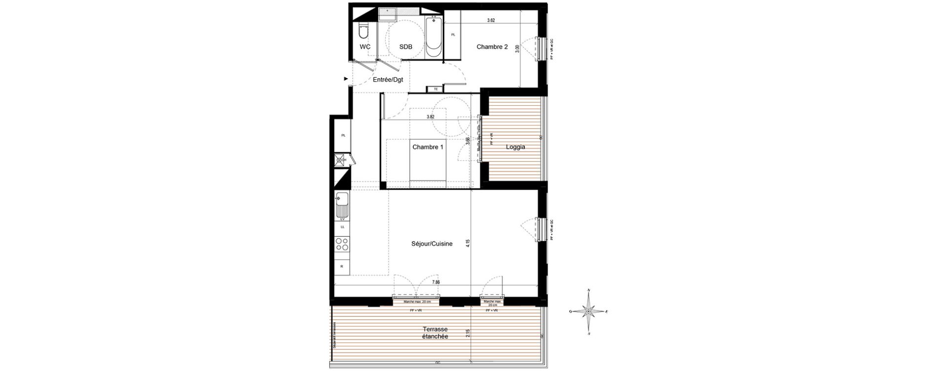 Appartement T3 de 73,42 m2 &agrave; Quint-Fonsegrives Centre
