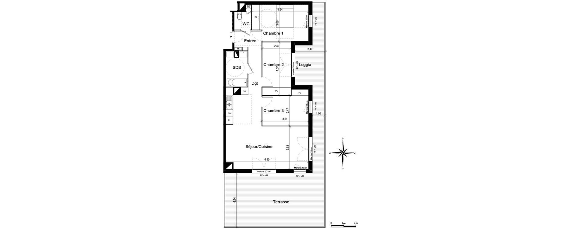 Appartement T4 de 80,82 m2 &agrave; Quint-Fonsegrives Centre