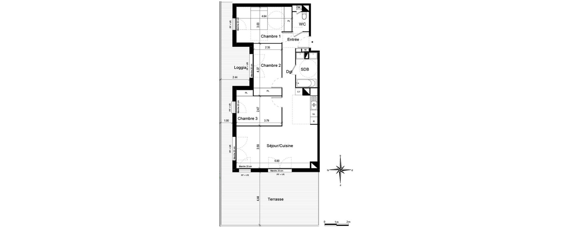 Appartement T4 de 81,23 m2 &agrave; Quint-Fonsegrives Centre