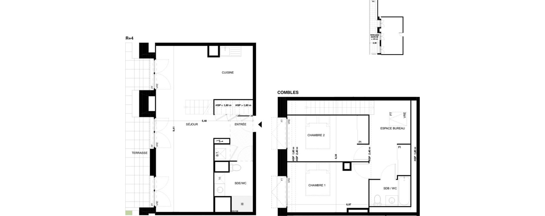 Duplex T3 de 83,38 m2 &agrave; Quint-Fonsegrives Centre