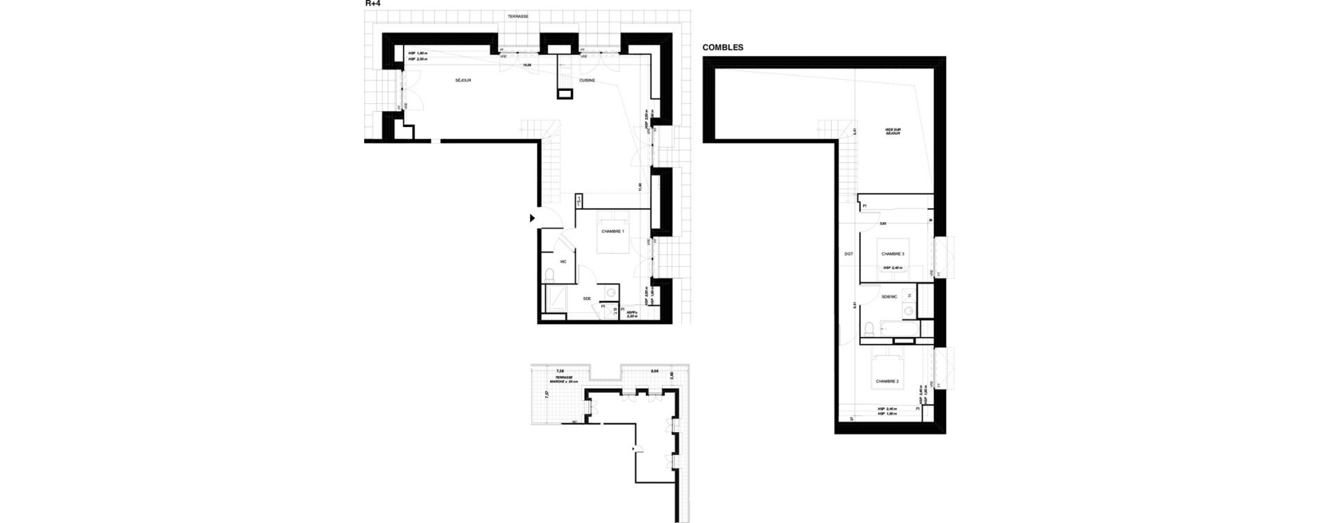 Duplex T4 de 104,32 m2 &agrave; Quint-Fonsegrives Centre