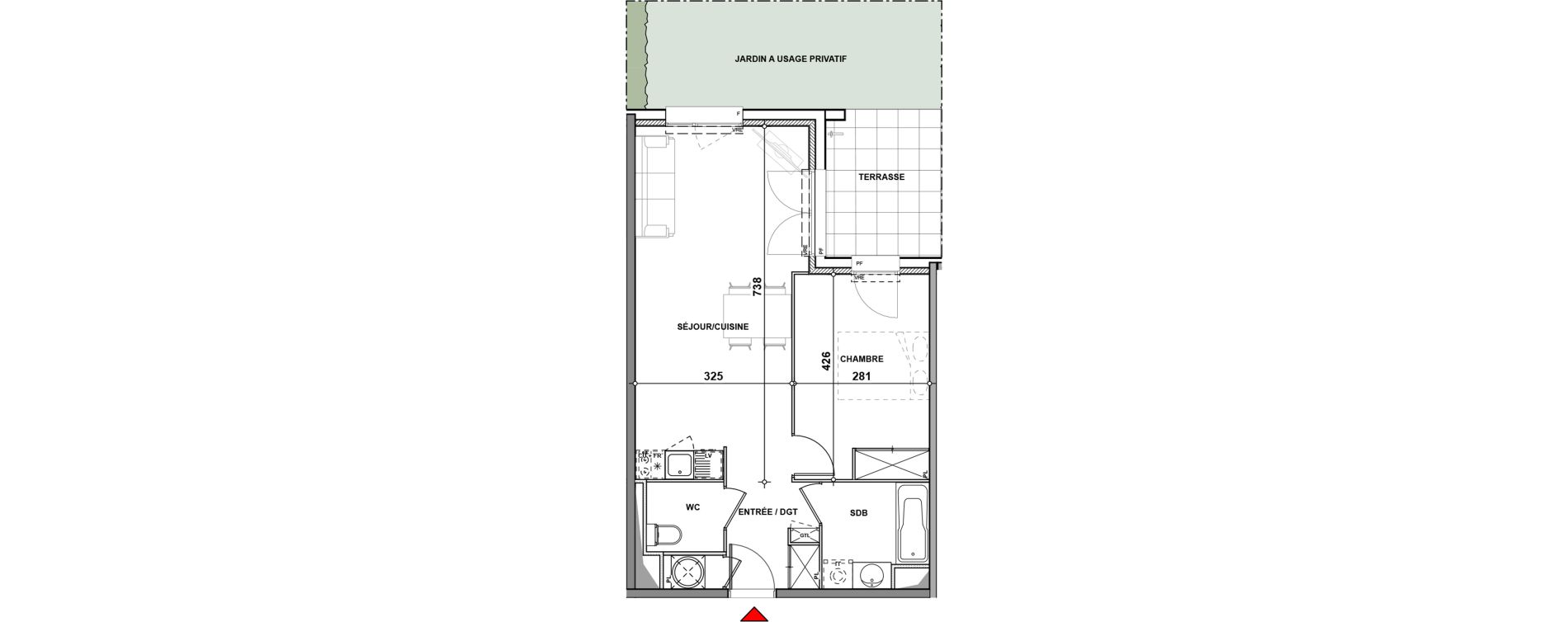 Appartement T2 de 48,70 m2 &agrave; Quint-Fonsegrives Centre
