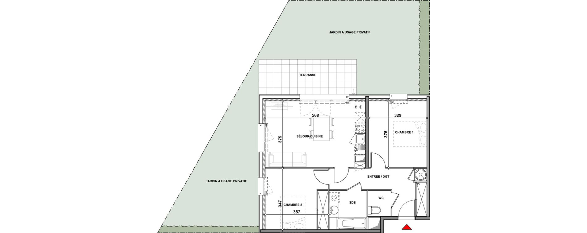Appartement T3 de 61,60 m2 &agrave; Quint-Fonsegrives Centre