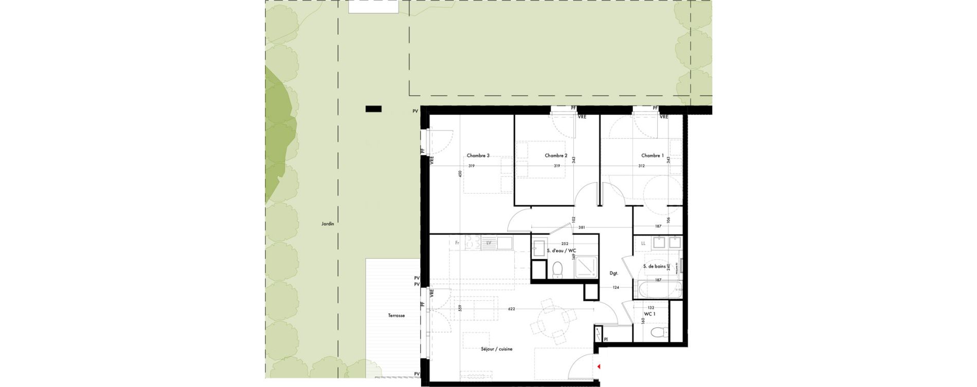 Appartement T4 de 88,28 m2 &agrave; Quint-Fonsegrives Centre