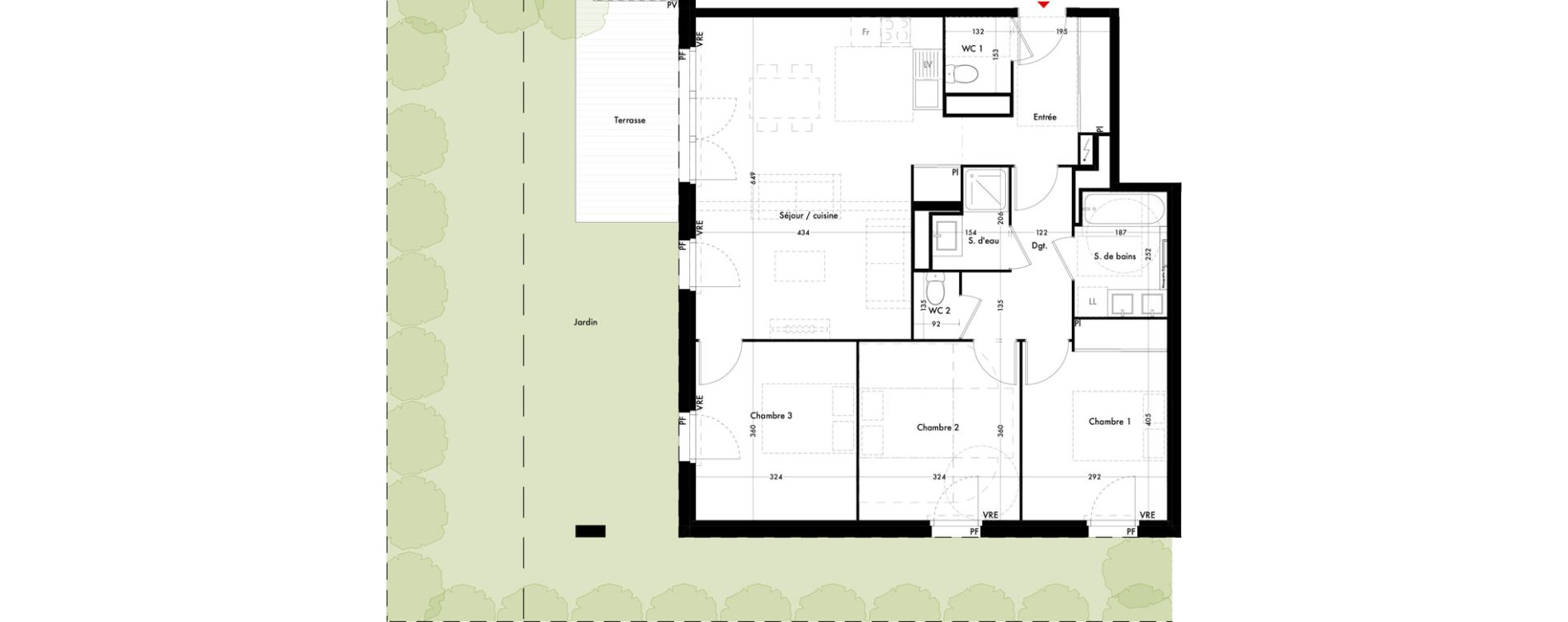 Appartement T4 de 88,24 m2 &agrave; Quint-Fonsegrives Centre