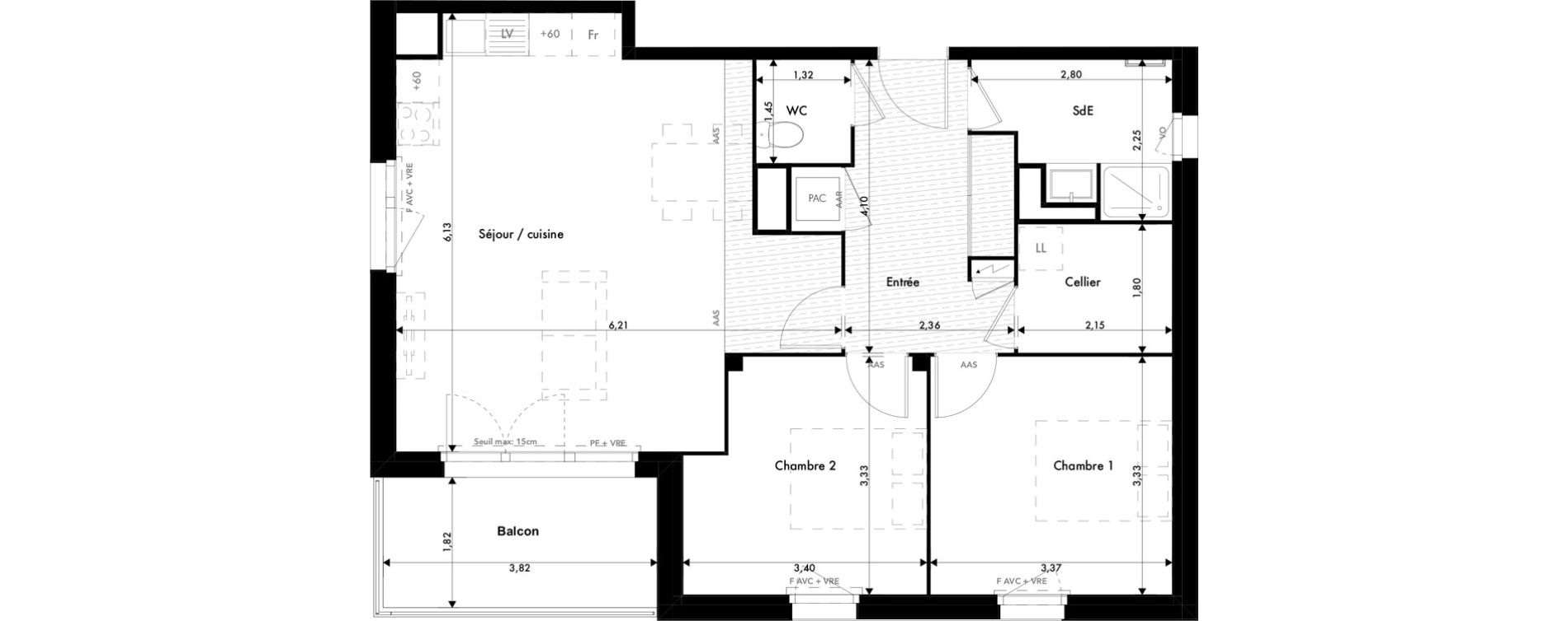 Appartement T3 de 71,95 m2 &agrave; Ramonville-Saint-Agne Marnac