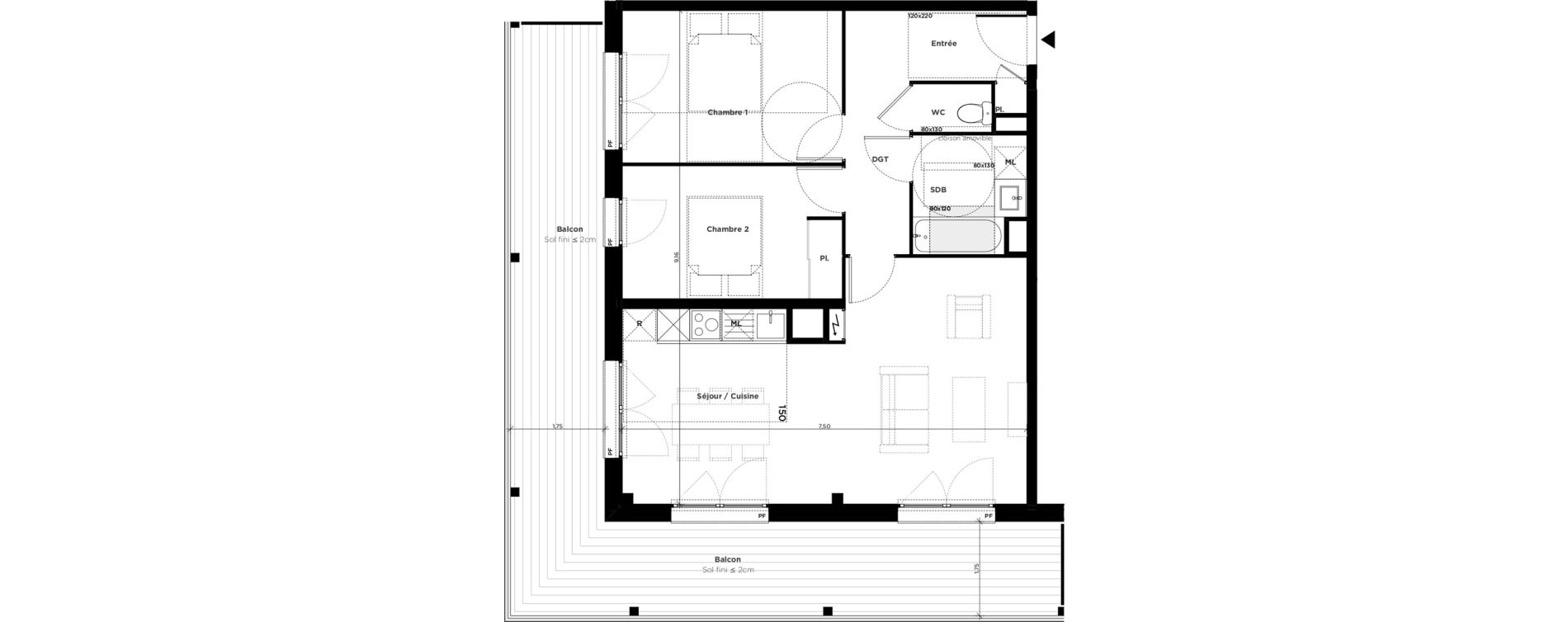 Appartement T3 de 65,40 m2 &agrave; Ramonville-Saint-Agne La peyrade