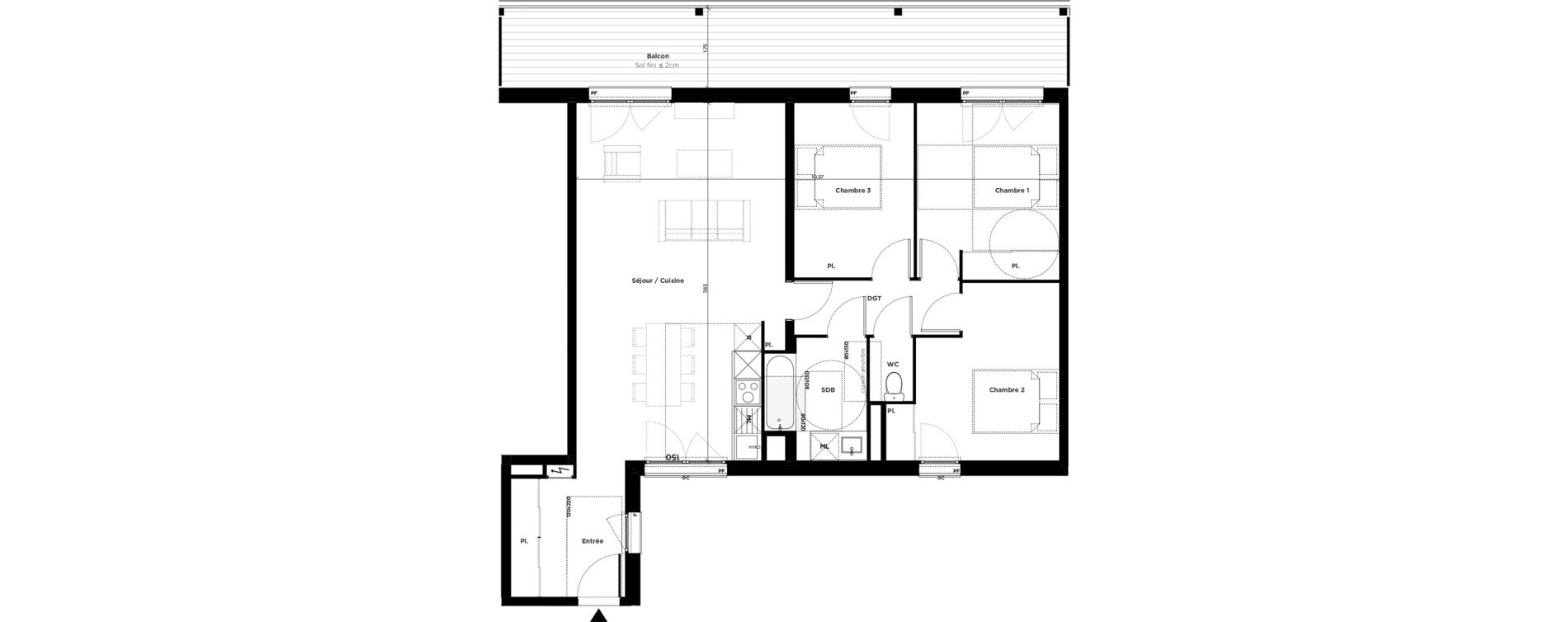 Appartement T4 de 86,80 m2 &agrave; Ramonville-Saint-Agne La peyrade