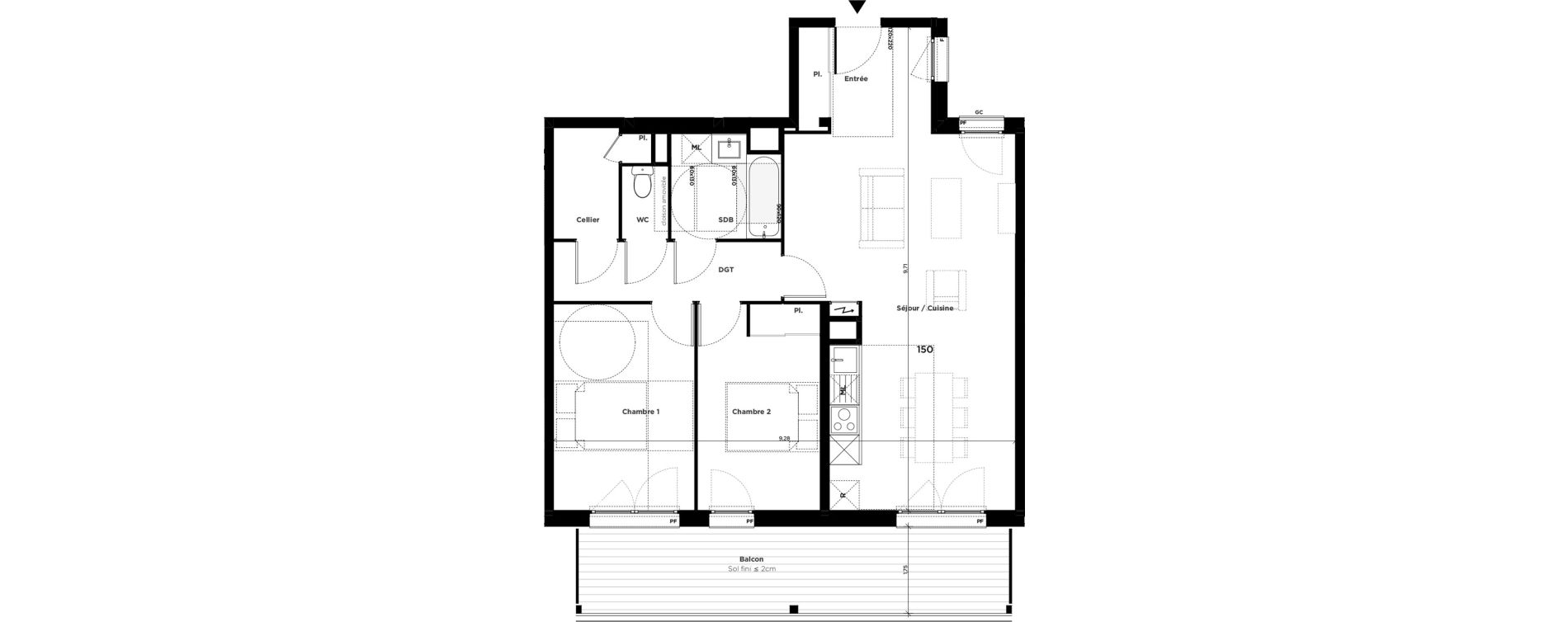 Appartement T3 de 73,00 m2 &agrave; Ramonville-Saint-Agne La peyrade