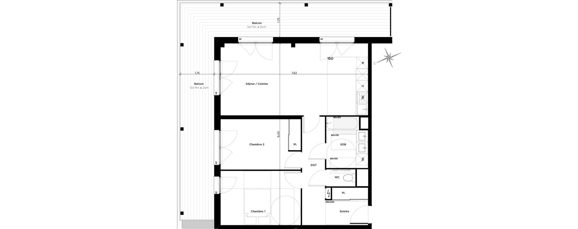 Appartement T3 de 68,50 m2 &agrave; Ramonville-Saint-Agne La peyrade