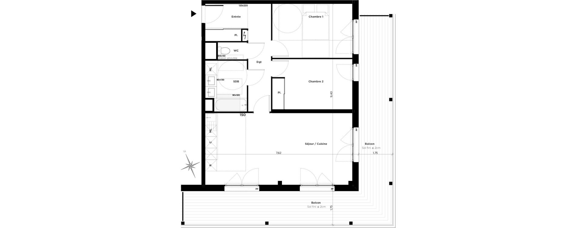 Appartement T3 de 68,40 m2 &agrave; Ramonville-Saint-Agne La peyrade