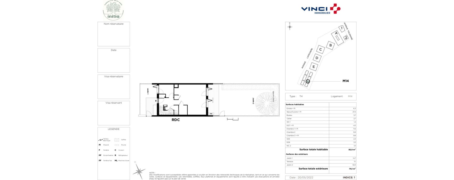 Maison T4 de 85,90 m2 &agrave; Ramonville-Saint-Agne La peyrade