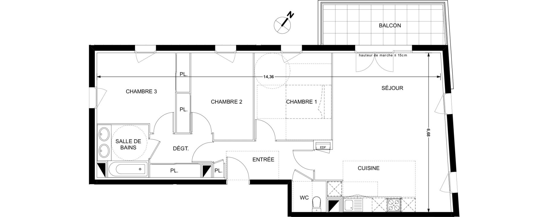 Appartement T4 de 82,77 m2 &agrave; Ramonville-Saint-Agne Ramonville st agne